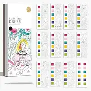 Mini Watercolor Painting Book, Water Color Paint Sets for Kids, Mini and portable, with Paints and Brush, for Beginners and Professionals, Good for Painting Practice (garden)
