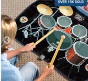 Sharper Image ROCK & ROLL ELECTRONIC DRUM MAT-Drumsticks/Headphone/8 Drum Sounds