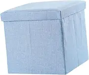 AUTSUPPL Storage Stool Folding Cube Box Linen Fabric Footstool Storage for Closets