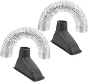 Anneome 2pcs Carbon Fiber Air Intake Pump for Inflatables Door Humidifiers for Bedroom Portable Automobile Vent Intake Duct Hose Outlet Cool Vacuum Truck Purifier Tank Decals Abs Black