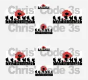 Code 3 Adhesive Vinyl Decal Suit Oxford Diecast 1/76 van - Lest We Forget 2pk
