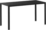 Oikiture 140cm Dining Table Rectangular Kitchen Table with Metal Leg Black
