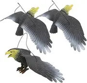 Abaodam 3Pcs Plastic Eagle Bird Deterrents for Garden Hanging Outdoor Decor Realistic Eagle Ornament Scarecrow for Pigeons and Other Birds for Yards and Porches
