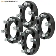 4X black wheel spacers 6x5.5 12x1.5 studs 1" for Chevrolet for Toyota Tacoma
