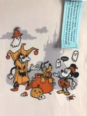 Disney Pajama Top Youth 10 White Orange Halloween Mickey Goofy Pluto NWT
