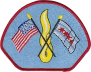 CHICAGO FIRE DEPARTMENT SHOULDER PATCH: Baby Blue Background