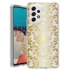 For Samsung Galaxy A23 5g A52 A53 TPU Case Cover+Glass(Golden Damask)