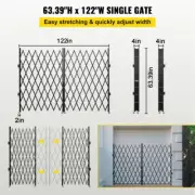 Double Folding Security Gate 5ft Tall x 10ft Wide Scissor Door Durable Lockable