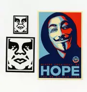 OBEY GIANT Shepard Fairey Hope Occupy 3 STICKER Set MINT Barack Obama Vendetta