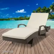 Outdoor Wicker Sun Lounger Elegant Curve Garden Furniture UV Resistant Day Bed