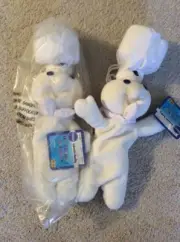 Two (2) Pillsbury Doughboy Collectible BeanBag Toys - new with Tags