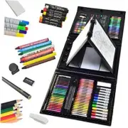 185 Pieces Double Sided Trifold Easel Art Set, Drawing Art Box multi-color