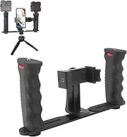 Smartphone Video Rig, Phone Stabilizer Tripod Mount Aluminum Alloy with 1/4" Screw Interface, Cold Shoe Mount, Phone Video Stabilizer Grip