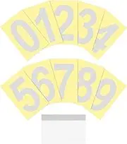 uxcell 2 Sets/20 Pcs Reflective Mailbox Numbers for Outside, 3 Inch 0-9 Vinyl Self-Adhesive Numbers Stickers Waterproof House Sticker with Scraper for Signs Doors Address, White