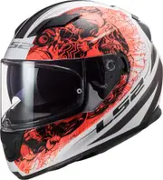 LS2 FF320 Stream Evo Throne Helmet, white-orange, Size 2XL for Men White Orange