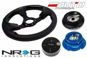 NRG 320mm Pilota Leather BK IN steering wheel 110H Hub Gen2.5 BL Release Lock LB