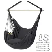 Y- STOP Hammock Chair Hanging Rope Swing Chair, Max 500 Lbs, 2 Seat Dark Grey
