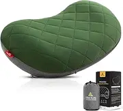 HIKENTURE Camping Pillow-Ultralight Inflatable Pillow with Removable Cover-Comfortable Ergonomic Blow Up Pillow - Compressible Beach Pillow-Air Travel Pillow for Neck & Lumbar Support(Green)