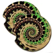 Tie Dye Swirl Wood Car Coaster Gift Set fit Car & Truck Cup Holder
