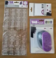 We R Memory Keepers Tab Punch Circle with Tab stickers & Tab lables NEW