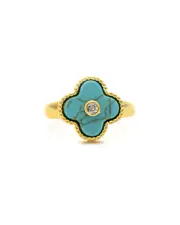 Rivka Friedman 14K Plated Turquoise Flower Ring