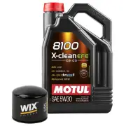 5L Motul 8100 X-CLEAN EFE 5W30 Wix Filter Motor Oil Change Kit For Volvo API SN (for: Volvo)
