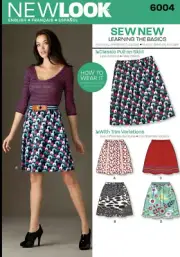 New Look 6004 Misses Skirts Size (4-16) Sewing Pattern Uncut New