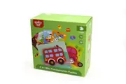 Tooky Toy 6 In 1 Mini Transportation Kids/Toddler Wooden Play Puzzle Set 12m+