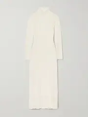 [Ulla Johnson] Ulla Johnson - Kassia Pointelle-knit Alpaca-blend Turtleneck Maxi Dress - Ivory - XS/S XS/S Ivory