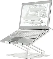 Urmust Adjustable Laptop Stand for Desk Aluminum Computer Stand for Laptop Riser Holder Notebook Stand Compatible with MacBook Air Pro Ultrabook All Laptops 11-17 inch (Silver)
