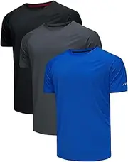 Zoofly 3 Pack Men's Running T Shirts T Shirts for Men Working Shirts Dry Fit Shirts Activewear Casual Crew Neck Shirts