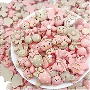 JINDUODUO 50 Pcs Flatback Cute Resin Slime Charms Bulk for Crafts, Flat Back Mixed Charms for Slime, Slime Charm Bulk for DIY Art Craft Making Kit