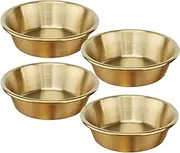 INCAUCA 4 Pack Stainless Steel Mini Dip Bowls, 7cm Small Metal Sauce Cups, Soy Sauce Seasoning Dish, Dipping Sauce Ramekin, Individual Condiment Container for Chip Sushi Appetizer, Gold