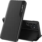 COTDINFOR Case for Samsung S20 Ultra, Galaxy S20 Ultra Case Clear View PU Leather with Kickstand Magnetic Flip Case Women Men Shockproof Protective Cover for Samsung Galaxy S20 Ultra,Windows Black