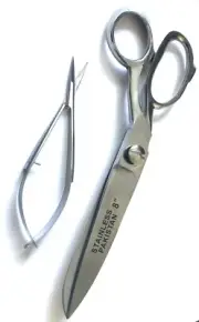 2-PCs 8” Heavy Duty Stainless Steel Tailor Scissor + 4.5” Ez Snip Scissor
