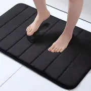 Buganda Memory Foam Bath Mat, 24" x 16", Ultra Soft and x Black