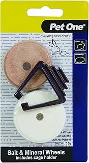 Salt Lick and Mineral Wheel with Clip Rabbit Guinea Pig Pet One