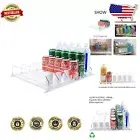 Fridge Drink Dispenser for 12oz, 16oz, & 20oz Cans - Automatic Sliding Organizer
