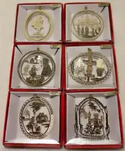 Set of 6 Brass Wizard of Oz Ornaments Yellow Brick Road Wicked Witch Castle Doro