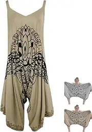 [Generic] Owl Romper for Women, Funny Owl Romper, Funny Print Casual Sleeveless Dress for Women