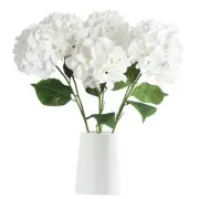6pcs 28in Hydrangea Artificial Silk Flowers for Tall Vase Long Stem Big White