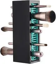 JAMEND CLXP Makeup Brushes Holder Organizer, Silicone Vanity Air Drying Rack Display Storage for Brush, Eyeliners and More, Practical Cosmetic Tools Container (Blue-Black)