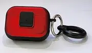 Kid-Proof case for AirPods Pro 1/2 1st/2nd gen Generation/AirPods 3: Magnetic, Safety Lock, Shock-Proof, with or Without AirTag Holder (Red and Black, for AirPods Pro/Pro 2 with AirTag Holder)