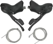 Baxnore Cycle Shifter Brake Levers Set, Aluminum Alloy PVC Brake Shifter Combo Levers, Anti Slip Grip Cycle Handlebar Levers for Cycling Accessories