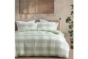 Ardor Ashlea Sage Oversized Waffle Check Quilt Cover Set