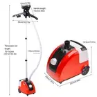 Portable Fabric Steamer Handheld Garment Wrinkle Remover Home Use Red