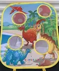 3 in 1 Bean Bag Toss Game Set for Kids, Cornhole Darts & Tic Tac Toe Dino Theme