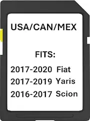 Navigation map Update Sd Card Compatible with Toyota Yaris iA-2017, Scion iA-2016, Fiat 124- (2017-2020) Spider, Lusso, Abarth/Rally USA/CAN/MEX
