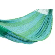 Deluxe Thick Weaved Mexican Hammock Cotton Baby Blue & Green