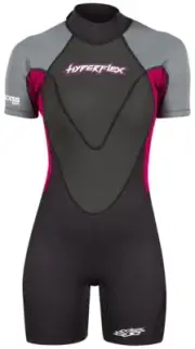 Hyperflex Women's Access Shorty Spring Suit 2mm Wetsuit Back Zip, Black / Purple